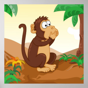 Póster Los monos sabios hablando 1/3