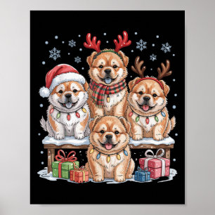 Póster Los Navidades de Cute Chow Chow cachorran a los am