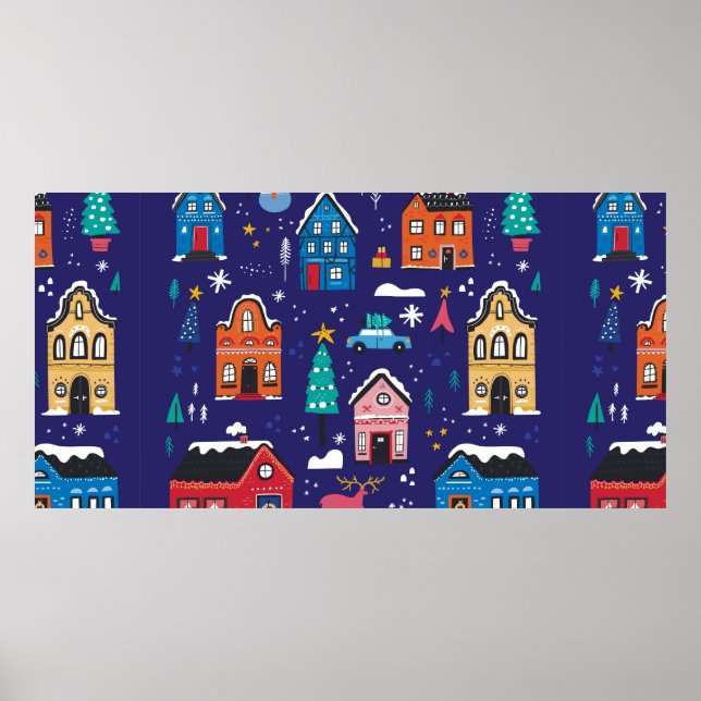 Póster Los Navidades más bonitos albergan ilustraciones p (Frente)