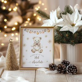 Póster Los navidades se calentan en la barra de chocolate