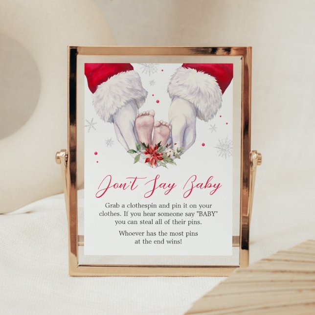 Póster Los navidades son el mejor regalo Baby Shower no d (Santa Christmas Greatest Gift Baby Shower Don't Say Baby Sign)
