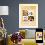 Póster Los nietos hacen la vida Gran Collage de fotos Rús<br><div class="desc">Impresión poster que puedes personalizar con tu propio collage de fotos. La plantilla está preparada para que añada 4 fotos de los nietos. Las fotos se muestran en formato cuadrado y enmarcadas con la frase "los nietos hacen la vida grandiosa". Este poster crema vintage de estilo antiguo es neutro y...</div>