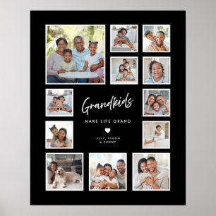 Póster Los nietos hacen que la vida sea genial. Cuadrícul
