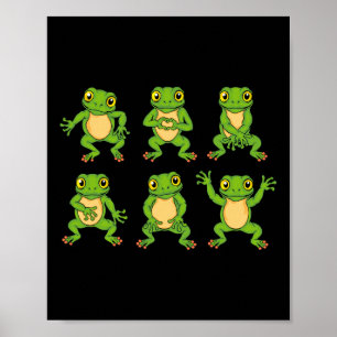 Póster Los niños amantes de la rana cortan ranas bailando