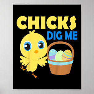 Póster Los niños chicles me cavan Huevos de Pascua Funny 
