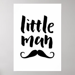 Póster Los niños con bigote de hombro de pequeño imprimen