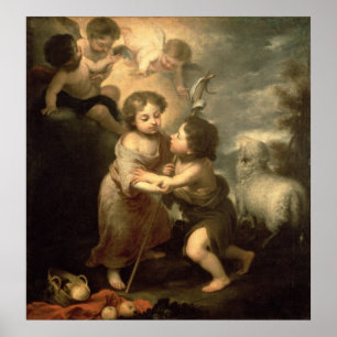 Póster Los niños Cristo y San Juan Bautista