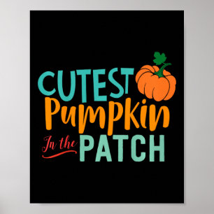 Póster Los Niños Cuestan Calabaza En El Parche Divertido 