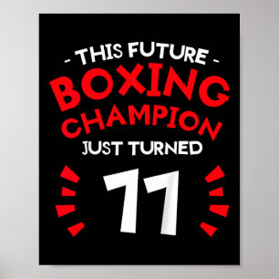 Póster Los niños de este futuro campeón de boxeo acaban d