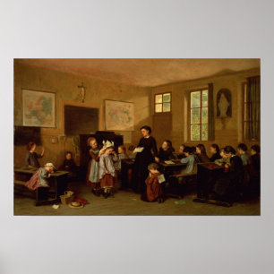 Póster Los niños de la escuela traviesos