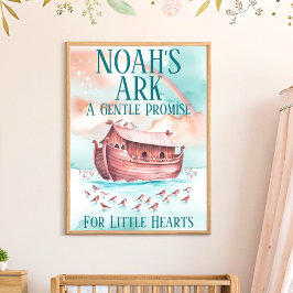 Póster Los niños de la guardería cristiana arca de Noé y 