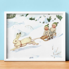 Póster Los niños de la selva de Ilustracion vintage Elsa 