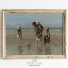Póster Los niños en el Poster de pintura de los paisajes 