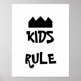 Póster Los niños gobiernan el Poster blanco y negro