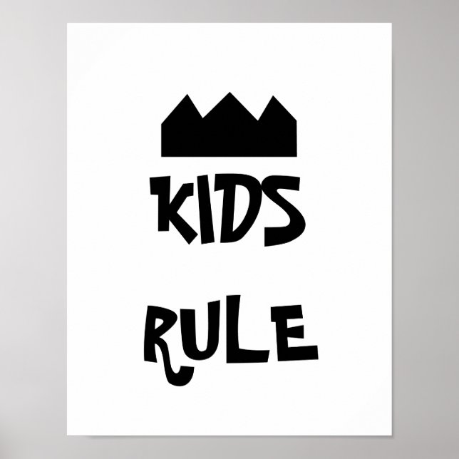 Póster Los niños gobiernan el Poster blanco y negro (Frente)