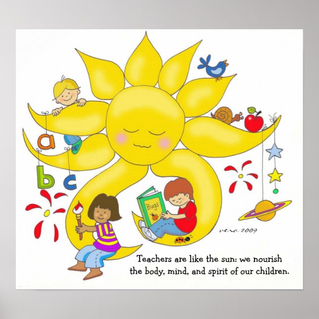 Póster Los niños importan - El cuidado de los profesores  (Frente)