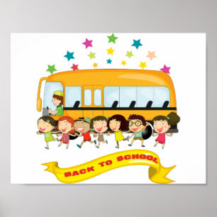 Póster Los Niños Regresan Al Poster Escolar