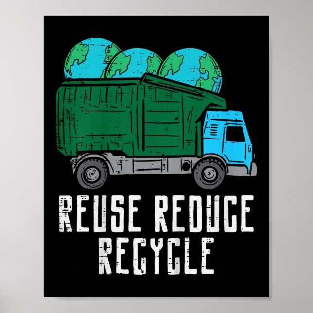 Póster Los niños reutilizan para reducir la basura recicl (Frente)