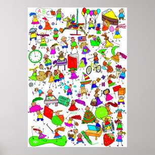 Póster Los Niños Son Grandes Montaje De Figura De Palo Pe