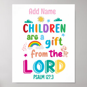 Póster "Los niños son un regalo del Señor" personalizado