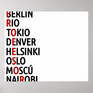 Póster Los nombres de la Casa de Papel en las ciudades