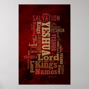 Póster Los nombres de Yeshua/del collage de Jesús