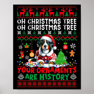 Póster Los Ornamentos De Árbol De Navidad Son Antecedente