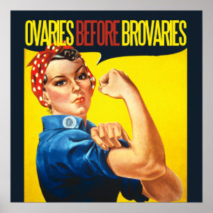 Póster Los ovarios antes del humor feminista de los brova