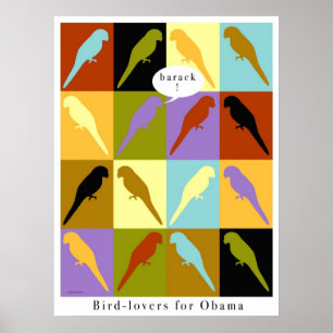 Póster Los pájaros aman al poster de Obama