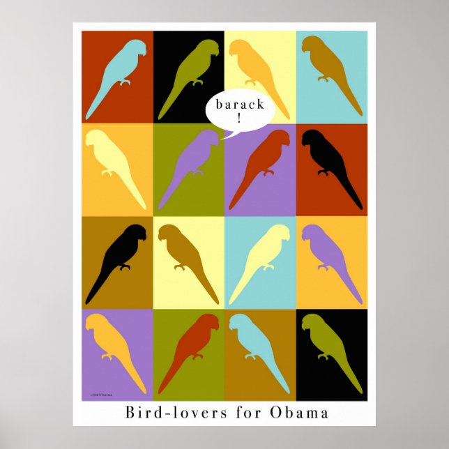 Póster Los pájaros aman al poster de Obama (Frente)