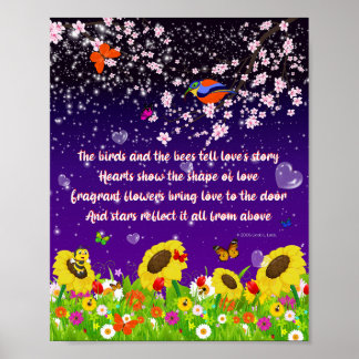 Póster Los pájaros y el poster de las abejas