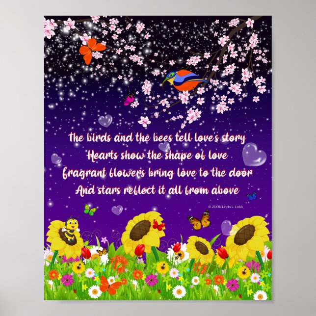 Póster Los pájaros y el poster de las abejas (Frente)