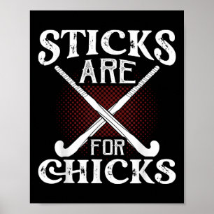 Póster Los Palos Son Para Las Chicas Jugadora Hockey Sobr