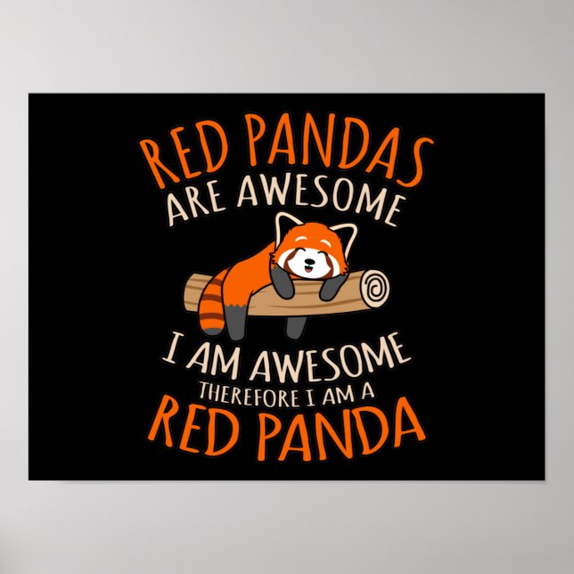 Póster Los Pandas Rojos Son Increíblemente Mascotas Anima (Frente)