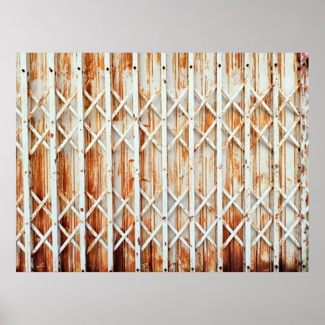 Póster Los paneles antiguos de la puerta de hierro están  (Frente)