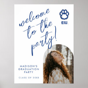 Póster Los Panthers de Illinois Oriental Paw Print y EIU