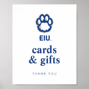 Póster Los Panthers de Illinois Oriental Paw Print y EIU