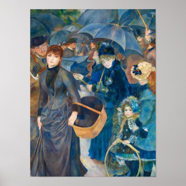 Póster Los paraguas, 1881-1886, por Pierre-Auguste Renoir (Frente)