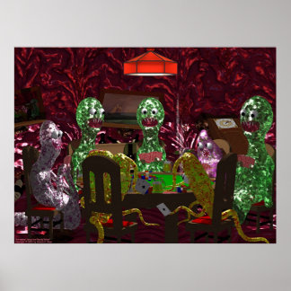 Póster Los parásitos intestinales jugando al póquer