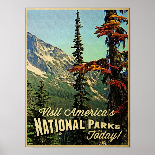 Póster Los parques nacionales de los Estados Unidos (Frente)