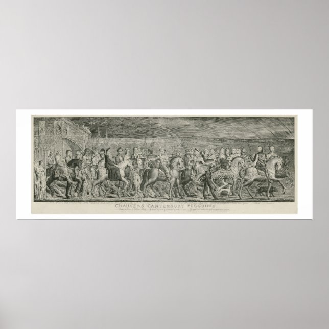 Póster Los peregrinos de Canterbury de William Blake (Frente)