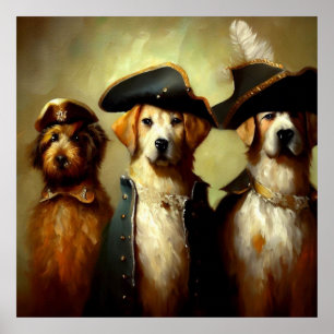 Póster Los perros como tres mosqueteros