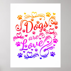 Póster Los Perros Son Palas De Amor Y Tipografía Del Cora