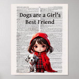 Póster Los perros son un mejor amigo del Chica —