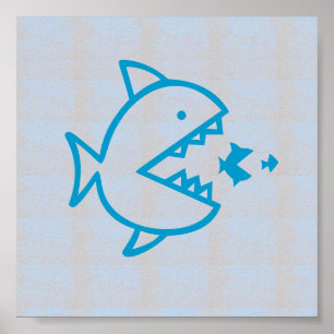 Póster Los PESCADOS gráficos de la playa del mar de las