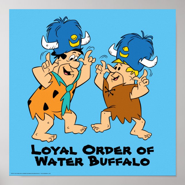 Póster Los Picapiedra | Buffaloes de agua Fred y Barney (Frente)