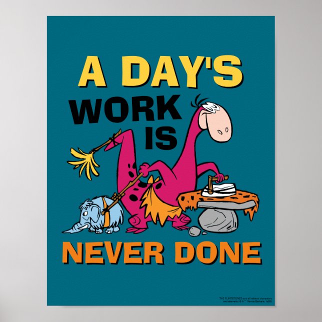 Póster Los Picapiedra | Casa de limpieza Dino (Frente)