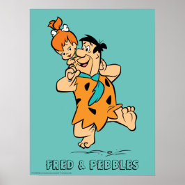 Póster Los Picapiedra | Fred y Pebbles Flintstone