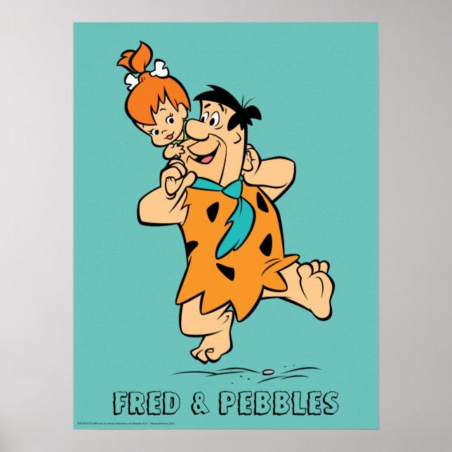 Póster Los Picapiedra | Fred y Pebbles Flintstone (Frente)