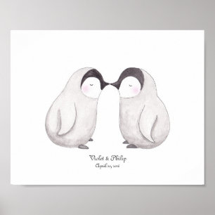 Póster Los pingüinos aman al Poster Personalizable el reg